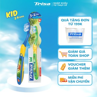 Bàn Chải Đánh Răng Trẻ Em Trisa Kid 3 - 6 Tuổi Giúp Chải Sạch Răng Bảo Vệ Nướu Răng Cho Bé