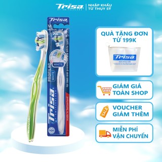 Bàn Chải Đánh Răng Trisa Profilac White Bàn Chải Được Thiết Kế Sang Trọng Với Đầu Bàn Chải Nhỏ Gọn Cấu Tạo Theo Răng