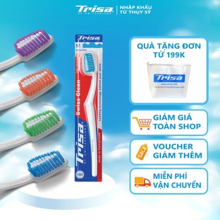 Bàn Chải Đánh Răng Trisa Swiss Clean Basic Đầu Bàn Chải Nhỏ Gọn Thiết Kế Đơn Giản Sang Trọng
