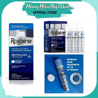 Set 3 chai kem bọt Rogaine mọc râu, tóc Nam Minoxidil 5% Foam 3x60ml