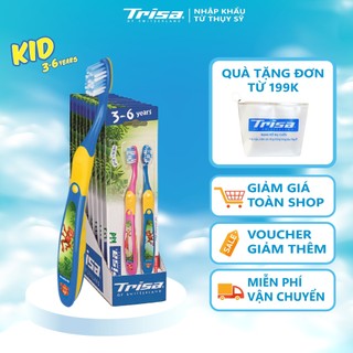 Vỉ Đôi Bàn Chải Đánh Răng Trisa Kid Duo Bàn Chải Dành Cho Trẻ Em Ở Độ Tuổi Từ 3 - 6 Tuổi