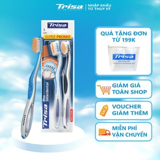 Vỉ Đôi Bàn Chải Đánh Răng Trisa Pro Interdental Bàn Chải Đánh Răng Cước Lông Tơ Siêu Mềm