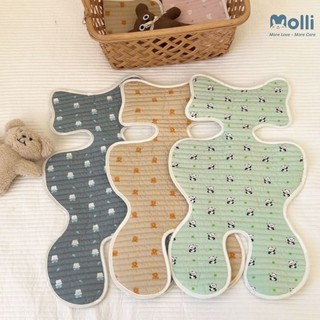 Tấm đệm lót xe đẩy cotton cao cấp Molli mặt lưới thoáng khí và cố định đầu cho bé