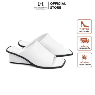 Giày mules đế xuồng 5cm hở mũi DAZZLING SHOES, dép đề xuồng nữ thoải mái, thời trang SU82
