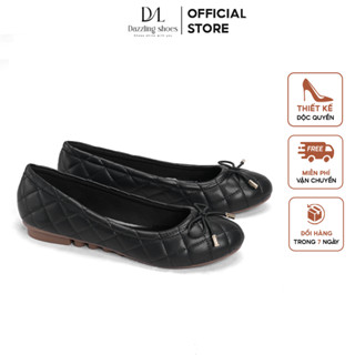 Giày Búp Bê Bệt Nữ Gắn Nơ Chần Chỉ Ô Trám Da PU Cao Cấp Siêu Êm BB45 - DAZZLING SHOES