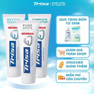 Combo Kem Đánh Răng Trisa 75ml Nhập Khẩu Từ Thụy Sỹ + Bàn Chải Uno