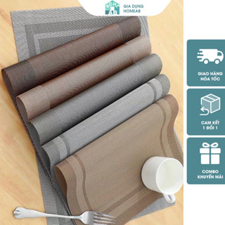 Tấm Lót Bàn Ăn Cách Nhiệt Placemate Nhiều Màu Nhựa PVC Cao Cấp, Miếng Lót Bàn Ăn Nhà Hàng Chống Trơn Trượt