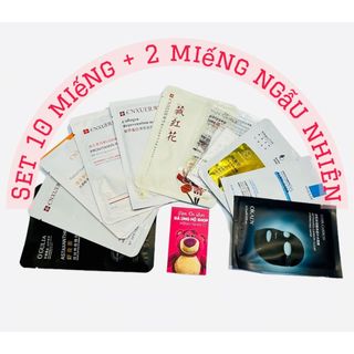 Combo 10 miếng mặt nạ ngẫu nhiên cấp ẩm, dưỡng trắng & phục hồi da