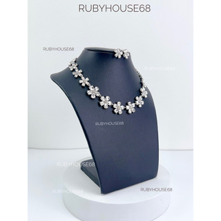 Cổ da PU đen treo dây chuyền trang trí shop Rubyhouse68