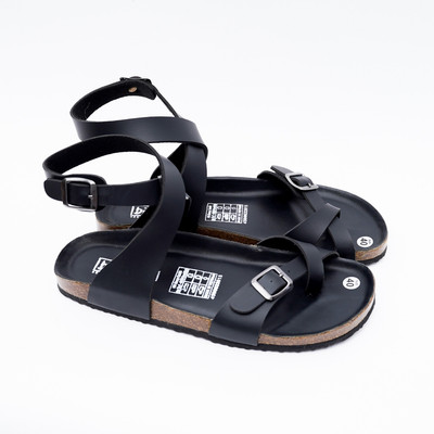 Sandal Đế Trấu BIOLINE Official Quai Da Pu Đan Chéo Cổ Chân Xỏ Ngón Lót Chống Nước - PUK16