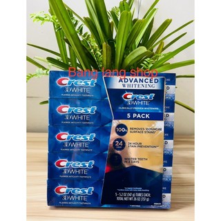 KEM ĐÁNH RĂNG CREST 3D WHITE ADVANCED WHITENING 158g