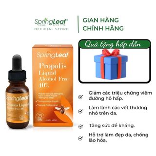 Dung dịch keo ong 40% cải thiện các triệu chứng cảm lạnh và cúm SpringLeaf Propolis Liquid Alcohol Free 40% 25ml