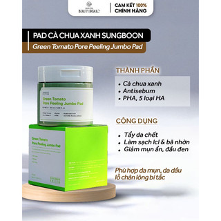 Bông pad tẩy da chết sungboon editor green tomato pore peeling jumbo pad