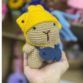 Gấu bông Capybara mini bằng len handmade đáng yêu, len đẹp quà tặng sinh nhật dễ thương