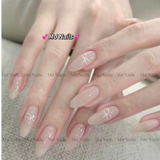   Tặng hộp,keo MxBon  Nail Box Thiết Kế Thạch Nude Nơ M78 Nhà Mơ Nails 