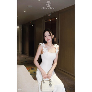 ĐẦM MIDI 2S ĐÍNH HOA VAI