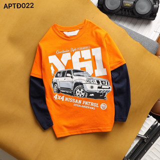 Áo phông dài tay bé trai Janeshop áo dài tay cho bé size đại 23-57kg, áo cotton dài tay bé trai mẫu mới nhất mã 022