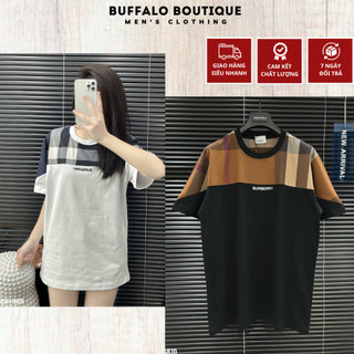 Áo phông nam bbr phối kẻ thêu logo giữa ngực siêu đẹp - áo thun bbr nam nữ chất cotton cao cấp