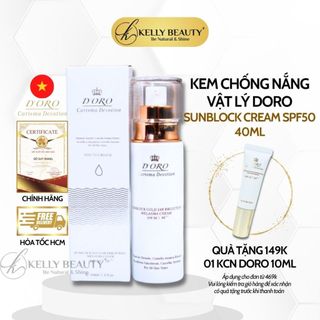 Kem Chống Nắng Vật Lý DORO Sunblock Gold 24K Brightening SPF 50+ / PA+++ | Kelly Beauty