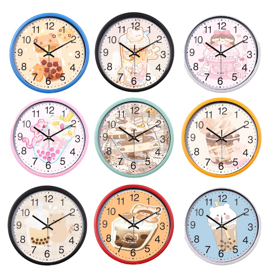 Đồng hồ treo tường trà sữa DHTI4 boba tea cute dễ thương 19cm