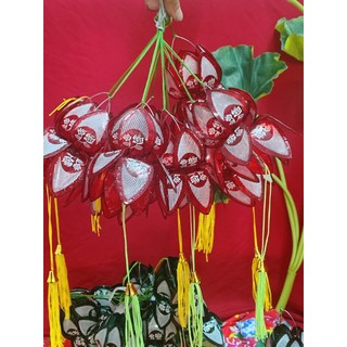 Lồng đèn hoa sen giấy kiếng mini, Lồng Đèn Hoa Sen treo trang trí Trung thu