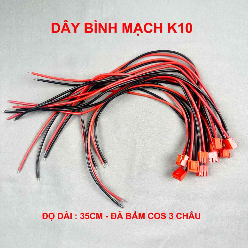 Dây nguồn cho bình acquy mạch k10, k10plus, k1000