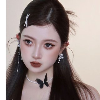 Choker ngọc, dây chuyền hoạ tiết bướm quyến rũ, phụ kiện, chụp ảnh, vòng cổ thời trang, vòng ngọc