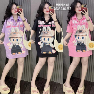 Váy đầm suông cổ đức labubu freesize hàng quảng châu cao cấp chuẩn loại 1, đầm labubu hotrend outfit xu huớng