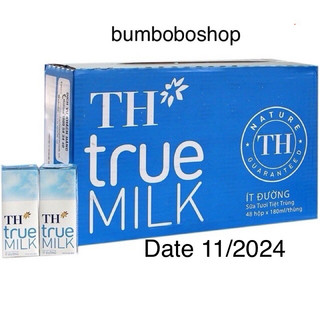 Thùng 48 hộp sữa tươi TH TRUE MILK ít đường 180ml - date 11/2024