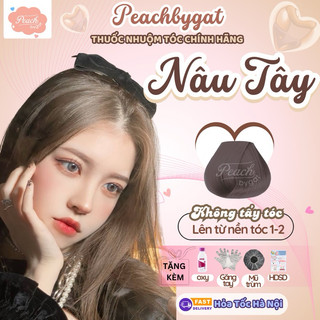 Thuốc nhuộm tóc NÂU TÂY không cần dùng thuốc tẩy tóc của Peachbygat , Peach bygat