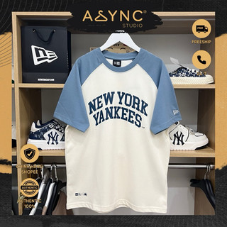 (Auth) Áo Thun New Era x MLB NY New York Yankees Màu Be Tay Xanh Dương | CODE: 14397985 - Async Studio