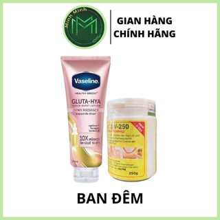 Combo 2 món dưỡng trắng da toàn thân vaseline 10x và kích trắng 3c3