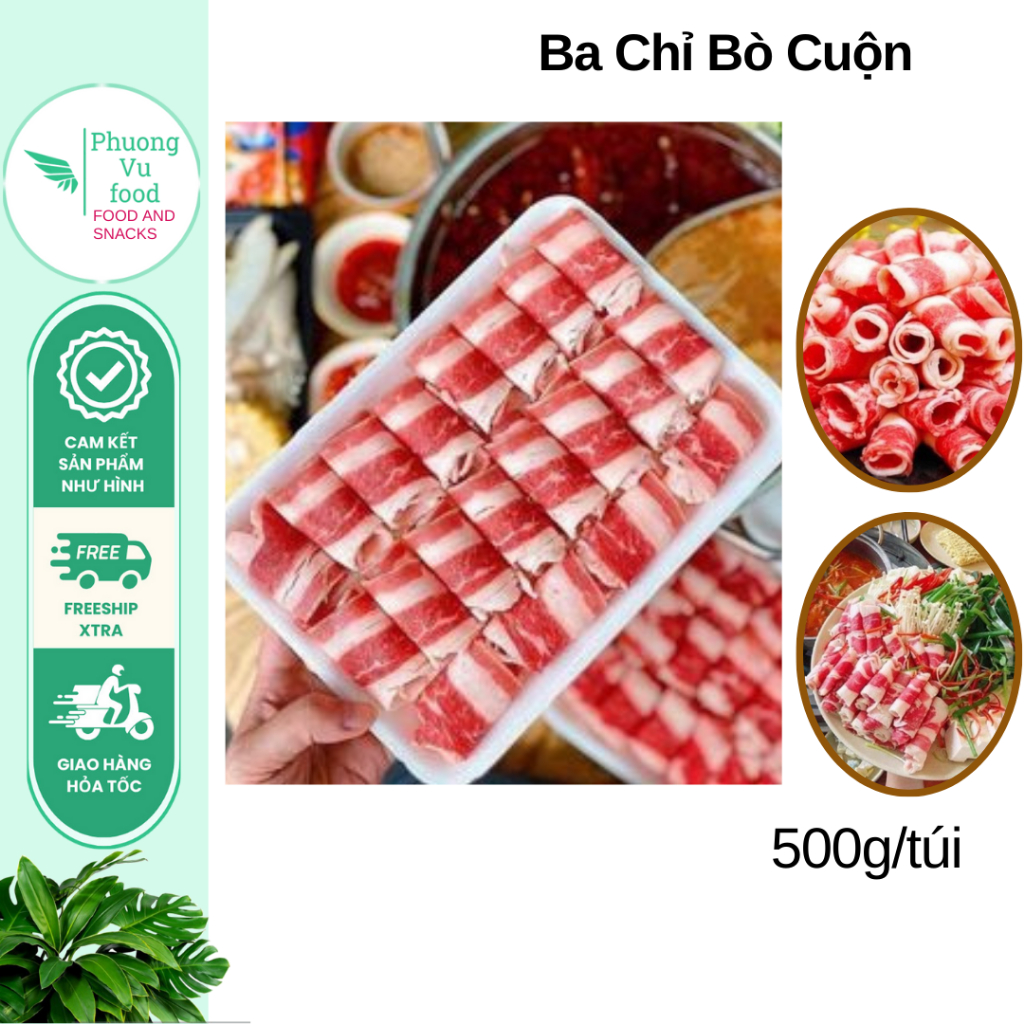 Ba chỉ bò mỹ cuộn 500g/khay ( giao Hà Nội, hoả tốc)
