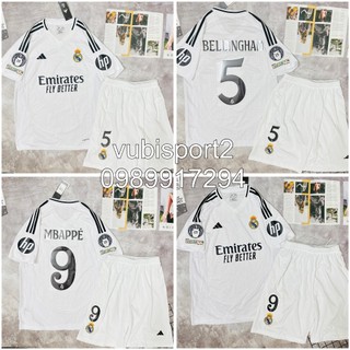 Set bộ Quần áo bóng đá cao cấp hàng thái clb REALMADRID sân nhà màu trắng 2024 2025
