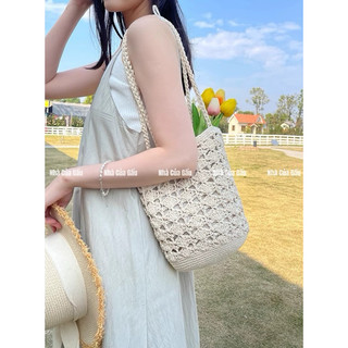 Set nón, túi len đeo vai vintage ( ảnh thật )