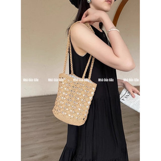 Set nón, túi len đeo vai vintage ( ảnh thật )