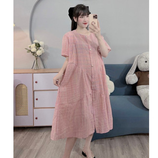 Đủ size từ 45-100kg- Váy bầu,đầm bầu bigsize phối cúc cực xinh
