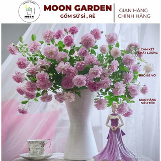 Bình hoa lọ hoa dáng đồng hồ cát gốm sứ bát tràng