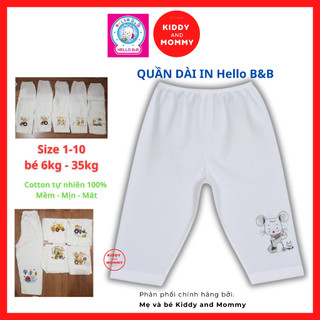 Quần dài in QL0110 Hello B&B cho bé 6-35kg cotton tự nhiên 100% Mềm Mịn Mát, nhiều Họa Tiết HELLO BB | Kiddy And Mommy