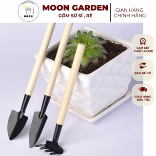 Bộ Cuốc Xẻng Mini 3 Món Trồng Cây Cảnh, Làm Vườn, Trồng Rau, Chăm Sóc Cây Cảnh Bonsai - Xương Rồng
