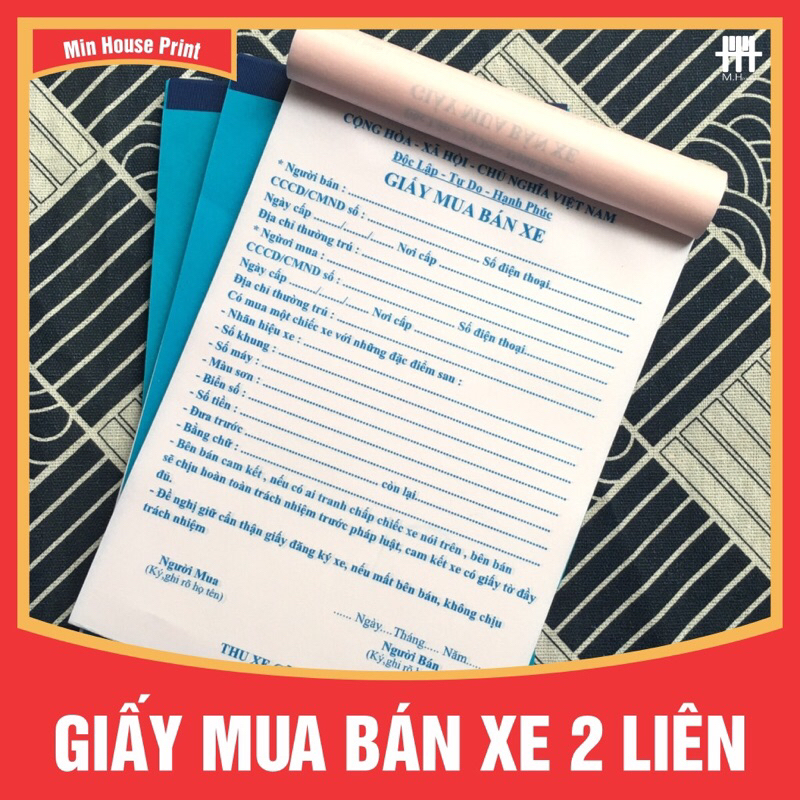 [ 3 QUYỂN ] GIẤY BÁN XE - 2 LIÊN [ GIẤY TỐT - 100 TỜ ]