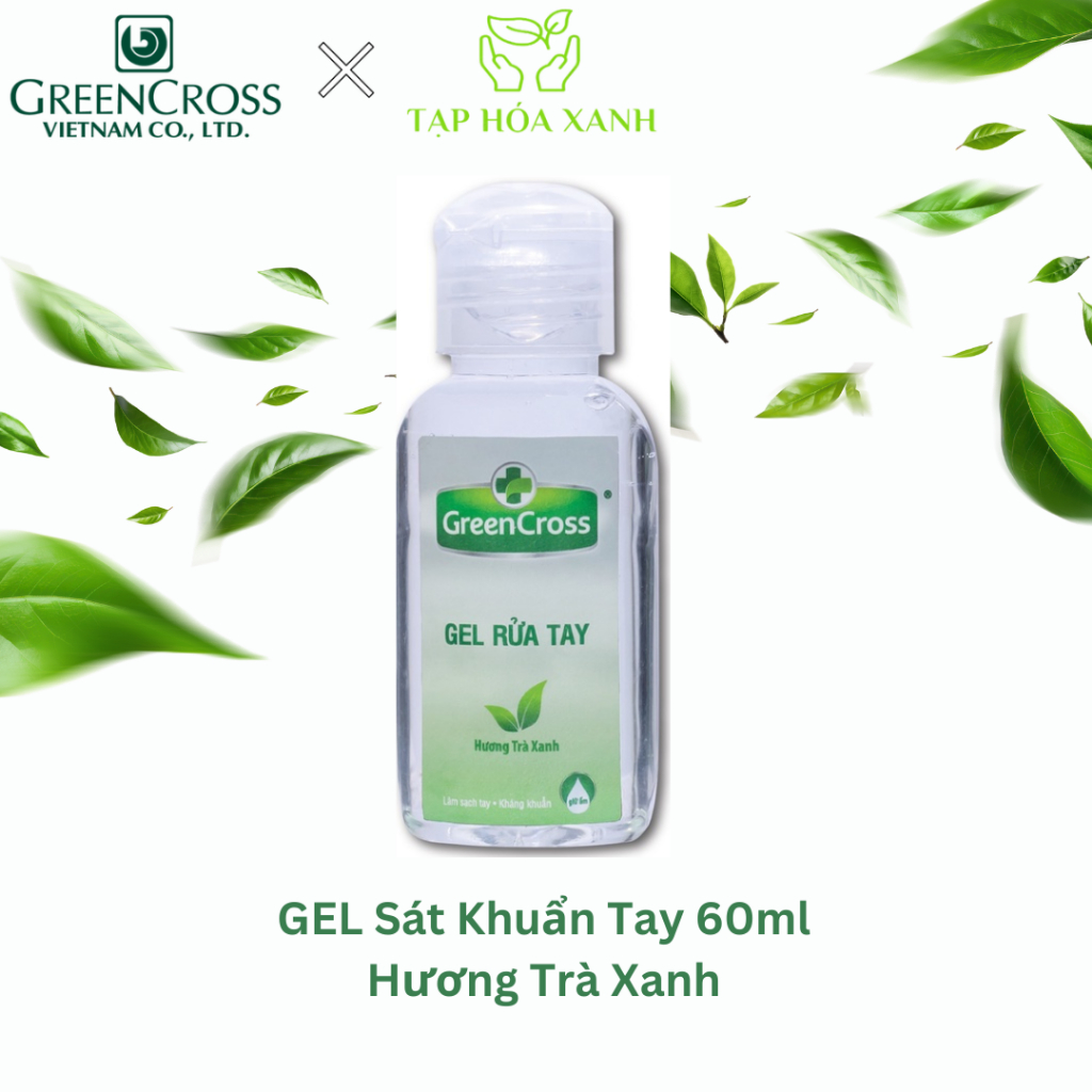 Gel rửa tay kháng khuẩn vượt trội Green Cross 60ml - Hương trà xanh