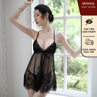 Váy ngủ voan phối ren Donna A55