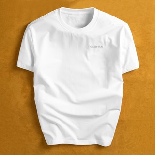 Áo Thun Nam Ngắn Tay POLOMAN Cổ Tròn Đơn Giản, Chất Cotton Thoáng Khí, Co Giãn Thoải Mái, Trẻ Trung