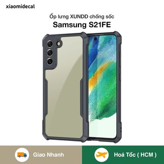 Ốp lưng XUNDD Samsung S21FE mặt lưng trong suốt, viền TPU, chống sốc