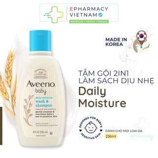 Sữa tắm gội 2in1 cho bé aveeno baby daily moisture gentle body wash & shampoo 236ml