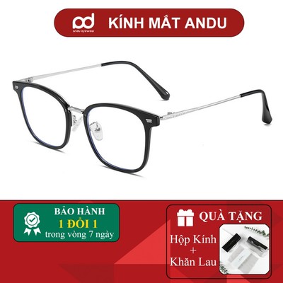Gọng kính cận thời trang nam nữ ANDU EYEWEAR dáng vuông chống tia UV chất liệu titan cao cấp - 878