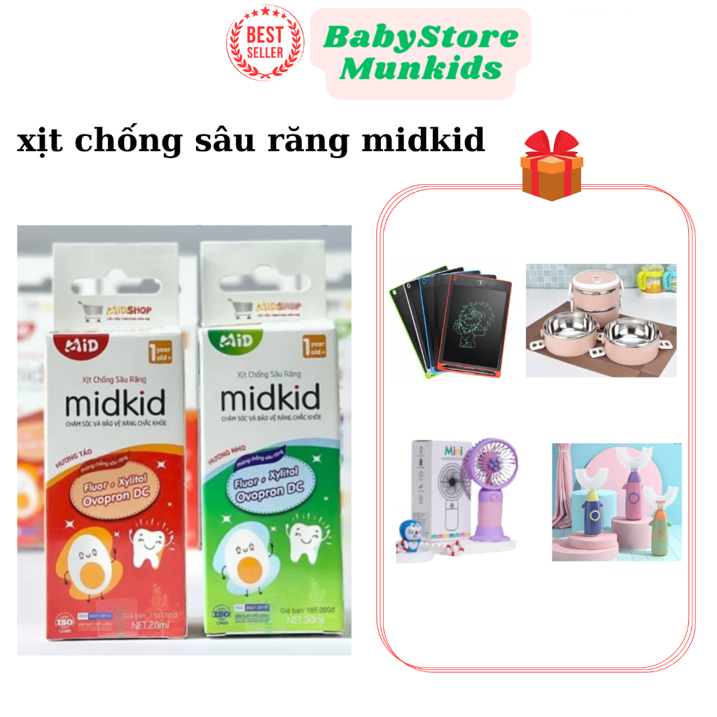 Siêu Tiết Kệm Cùng Combo 3 Midkid Xanh Hương Nho, Giúp Làm Sạch Và Bảo Vệ Men Răng, Ngăn Ngừa Ố Vàng, Hà Mủn