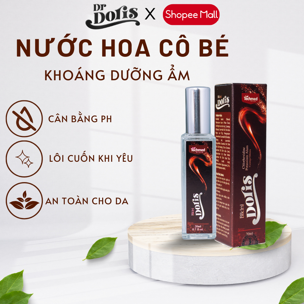 Nước hoa vùng kín Techmed hương nước hoa cao cấp, xịt thơm vùng kín cấp khoáng dưỡng ẩm  an toàn cho mọi loại da 20ML