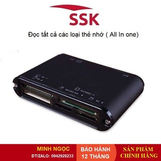 Đầu đọc thẻ nhớ đa năng sd, micro-sd/tf,m2, cf, xd, mm, ms, md hàng chính hãng ssk scrm-025